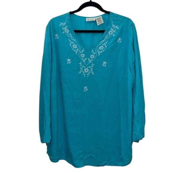 White Stag Womens Plus Peacock Plume Top 18W/20W - Picture 1 of 6